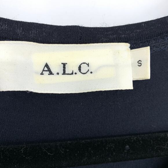 A.L.C. Dress Women's Sz Small High Low Tank Flared Hem Sleeveless Navy Blue - Picture 5 of 6